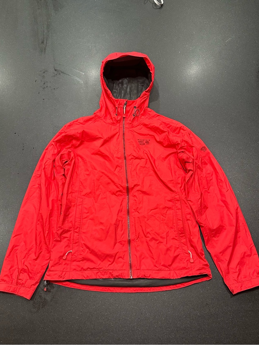 Mountain Hardwear Women’s Red Hooded Lightweight Rain Jacket